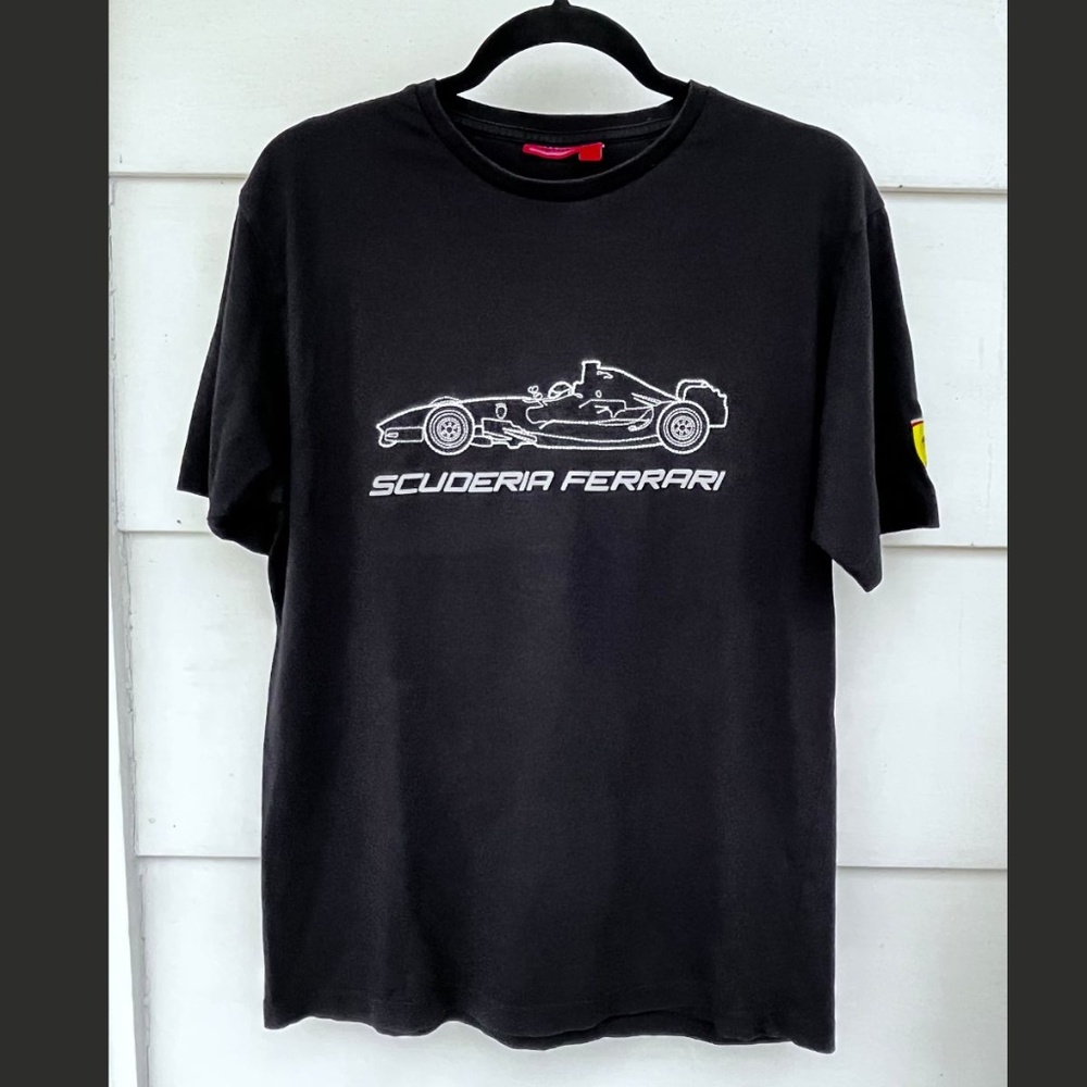 Ferrari Official Scuderia Ferrari Formula One Embroidered Black Tee Men's Med